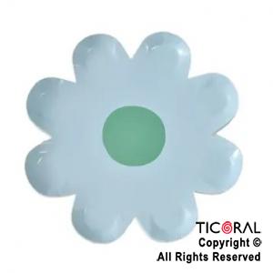 PLATO FLOR MARGARITA CELESTE X 10 UNIDADES x 1